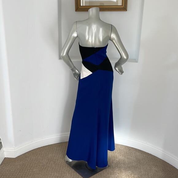 Bcbgmaxazria Audrianna Strapless Color Block Maxi Dress Size 2 - Picture 9 of 14